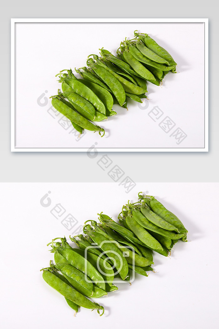 绿色荷兰豆新鲜白底图蔬菜美食摄影图片