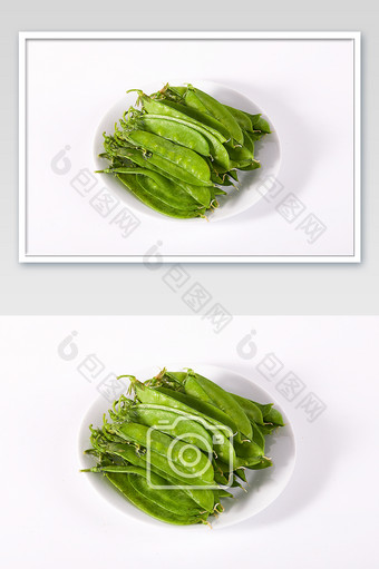 绿色荷兰豆蔬菜新鲜白底图美食摄影图片