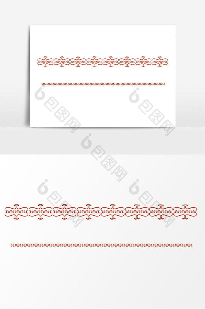 红色装饰线分割线