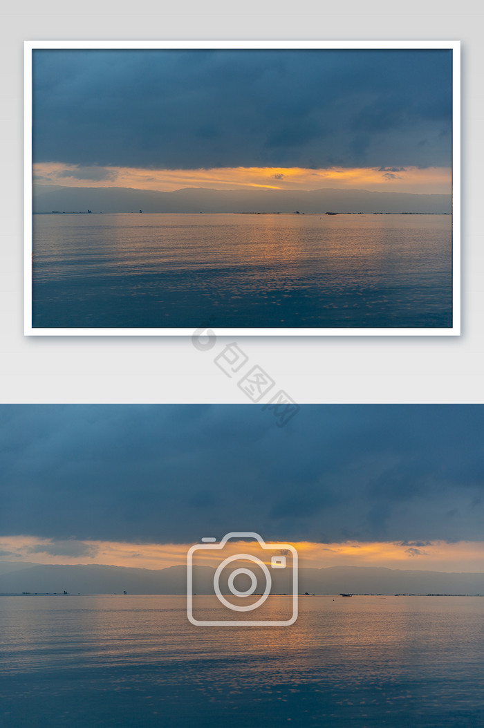 金色清晨海平面摄影图片