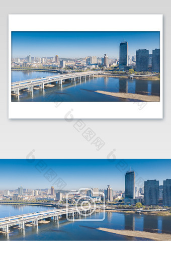蓝色大气城市建筑图片摄影图片