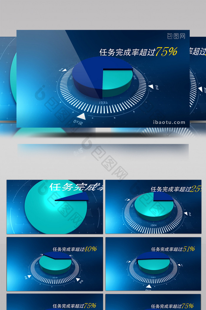 饼状图数据图表百分比AE模板