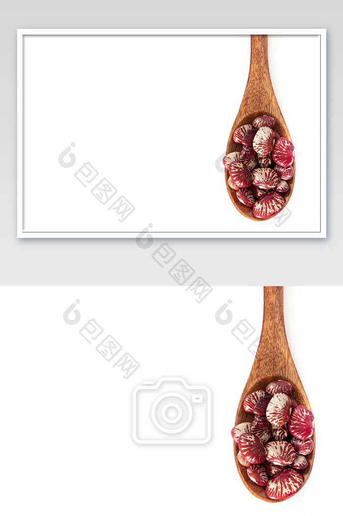木勺中的红色斑马豆海报素材图片图片