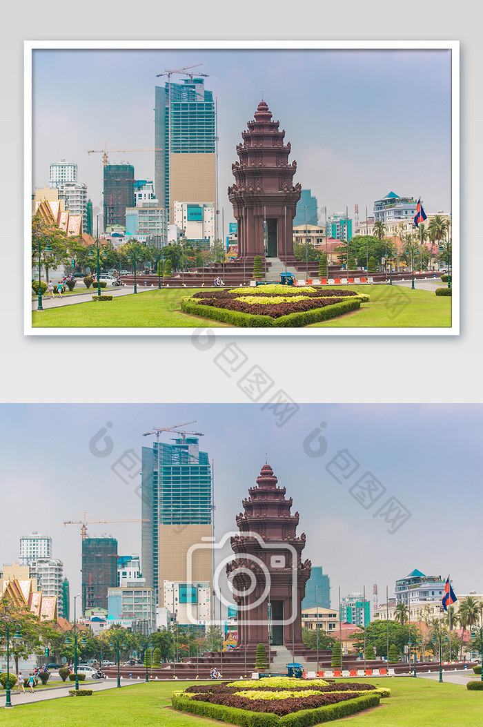 柬埔寨独立广场城市建筑摄影图片图片
