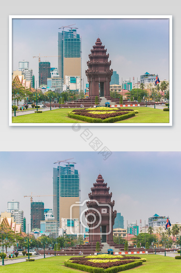 柬埔寨独立广场城市建筑摄影图片
