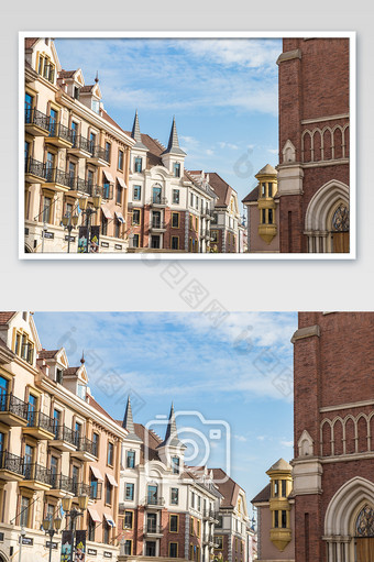 清新的欧洲小镇摄影图图片
