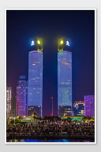 清新南昌双子塔夜景图片