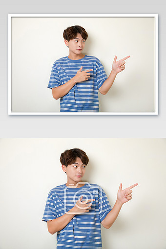 青春活力的男生手势动作摄影图片下载