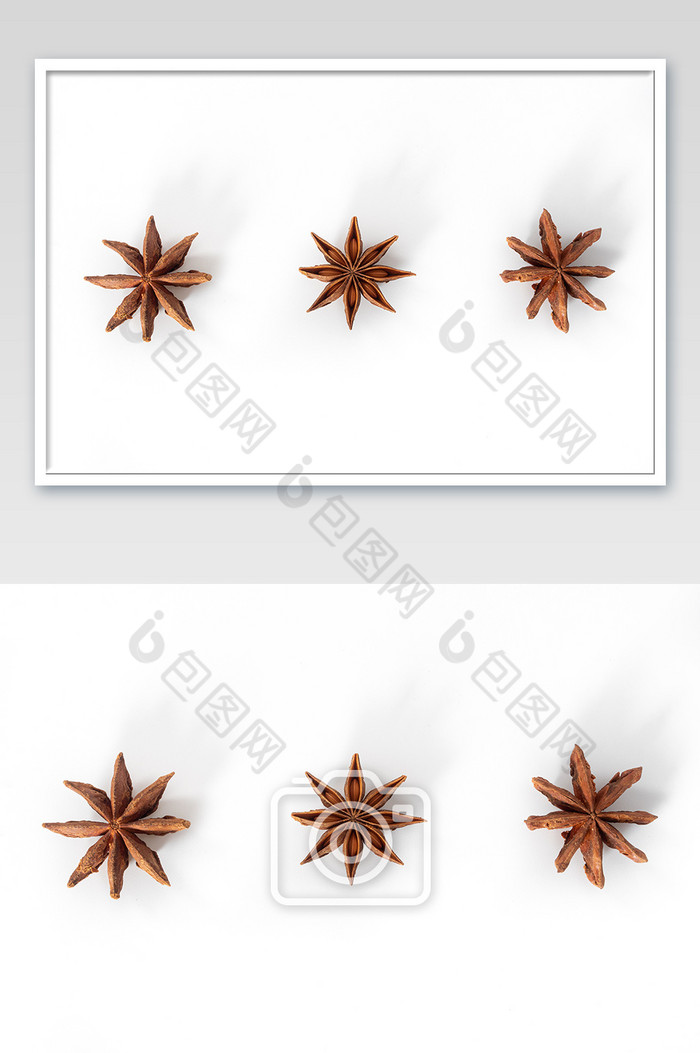 白色背景里的三个八角俯瞰图 包图网 白色背景里的三个八角俯瞰图 包图网