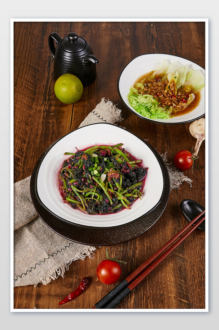绿色红米苋蔬菜炒菜场景图新鲜美食摄影图片