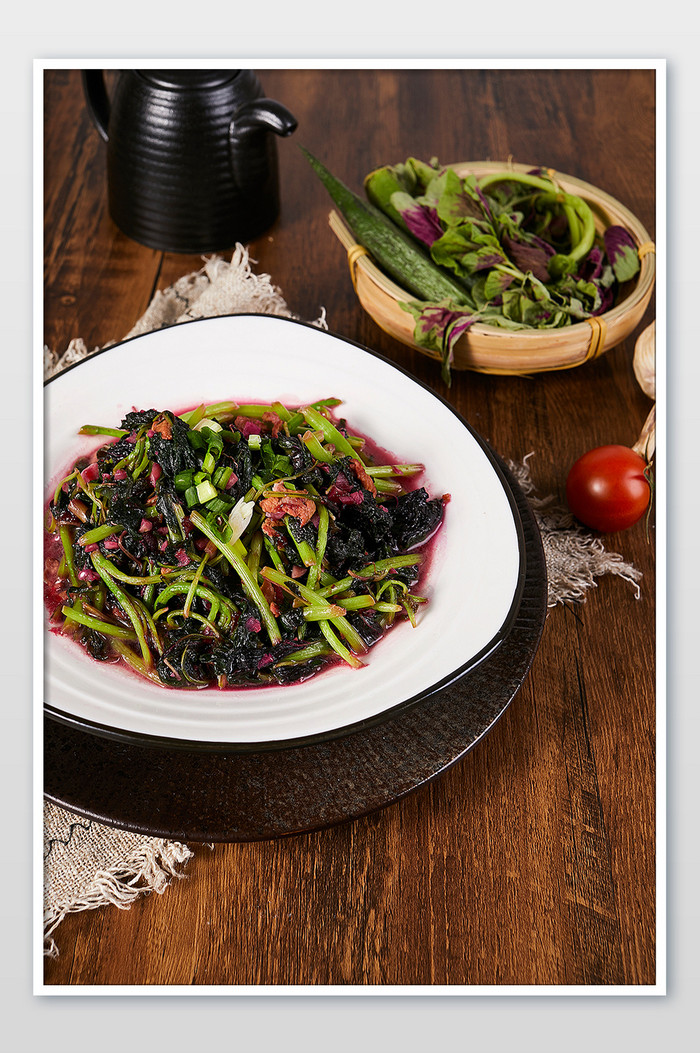 绿色红米苋蔬菜新鲜场景桌布美食摄影图片