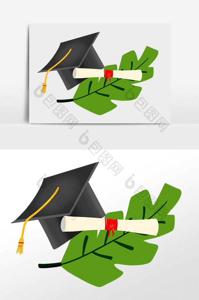 毕业季通知书毕业帽插画图片图片