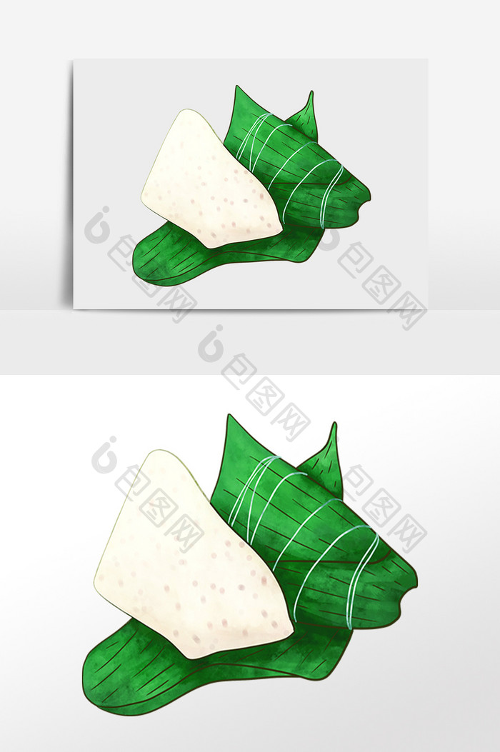 手绘传统糯米粽子端午节插画