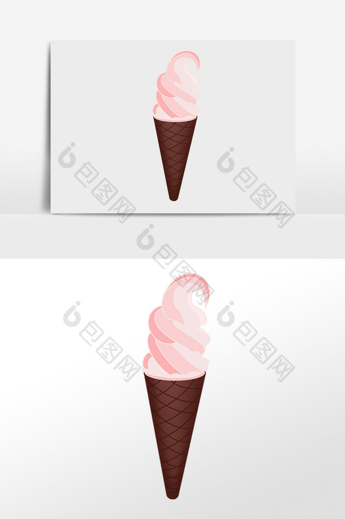 手绘甜点夏季冷饮冰淇淋雪糕插画