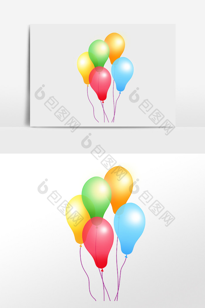 手绘节日庆祝装饰氢气球插画