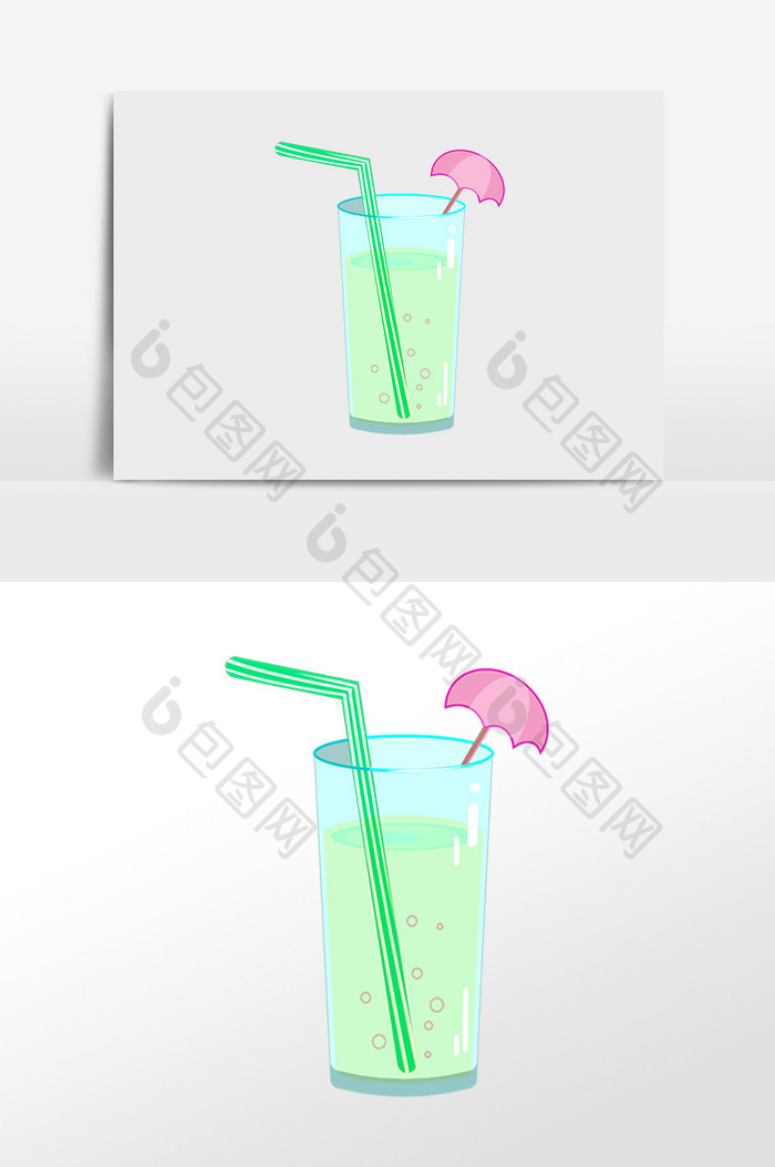夏季果汁饮料汽水插画