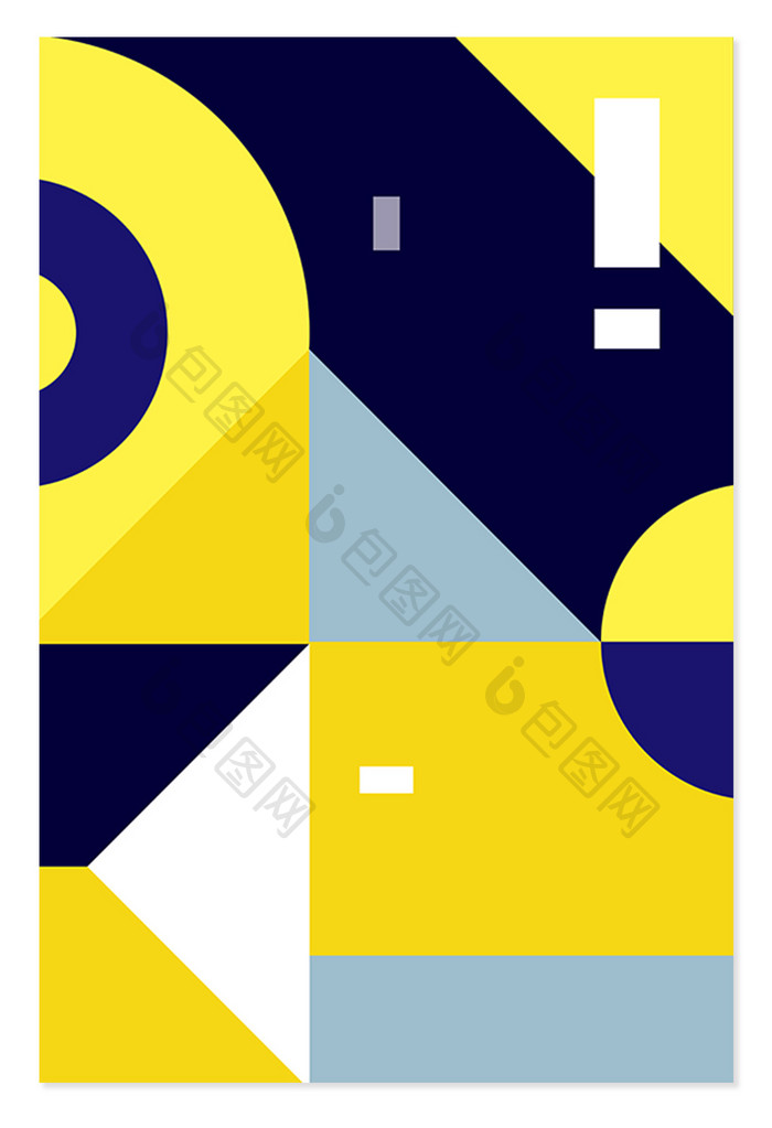 创意几何黄蓝背景元素素材设计