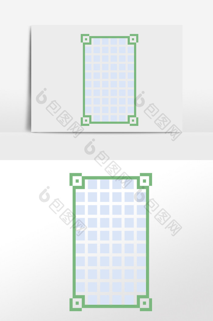 手绘创意像素方格装饰边框插画