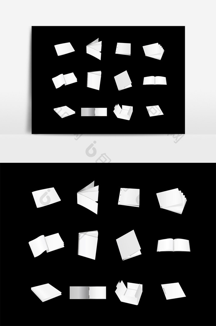 白色手册VI样机设计元素