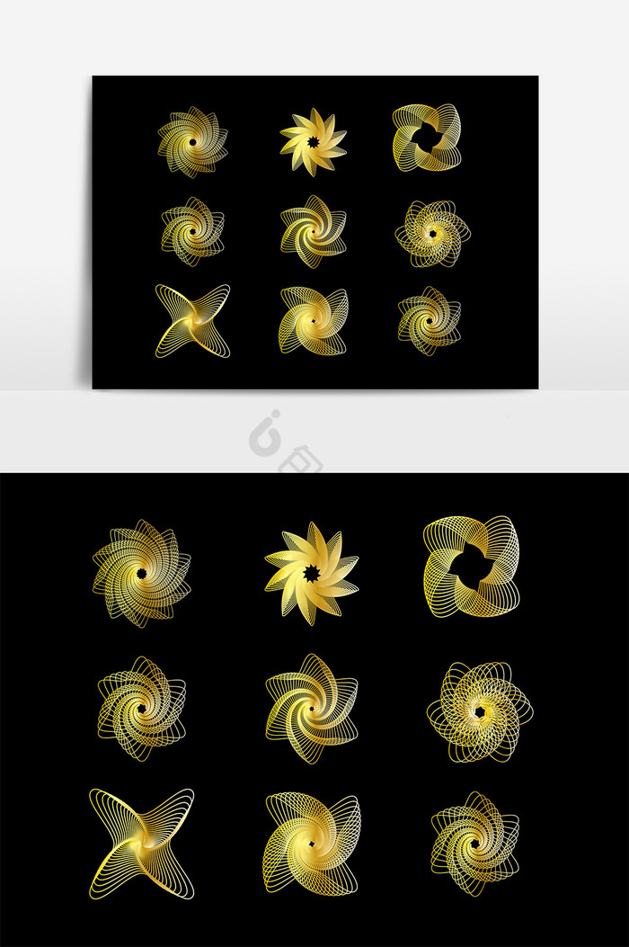 金色螺旋花纹图片