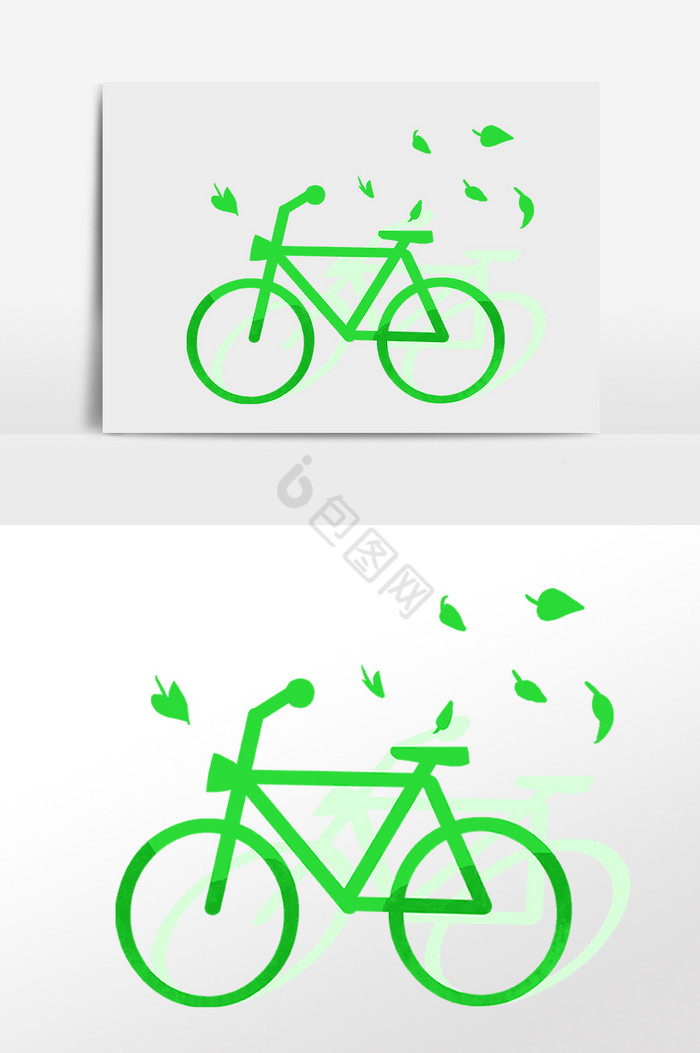 环保出行自行车插画图片