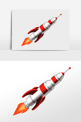 手绘火箭科技发射火箭插画