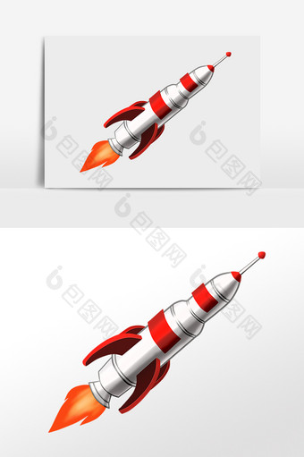 手绘火箭科技发射火箭插画图片