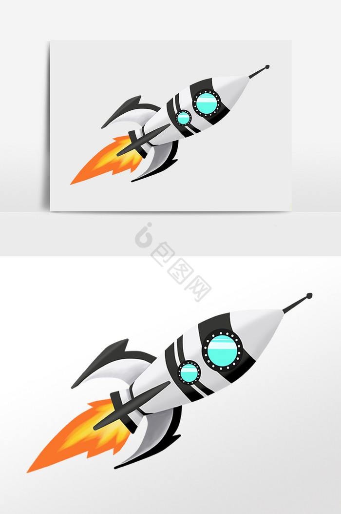 火箭科技发射飞驰火箭插画图片