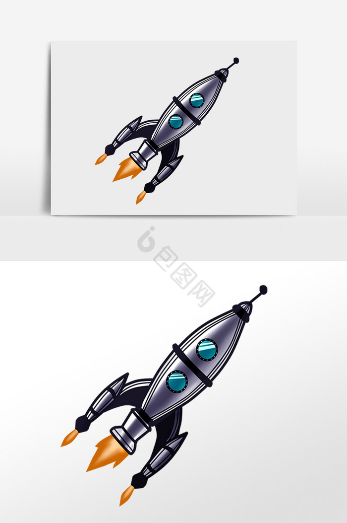 火箭科技发射飞翔火箭插画图片
