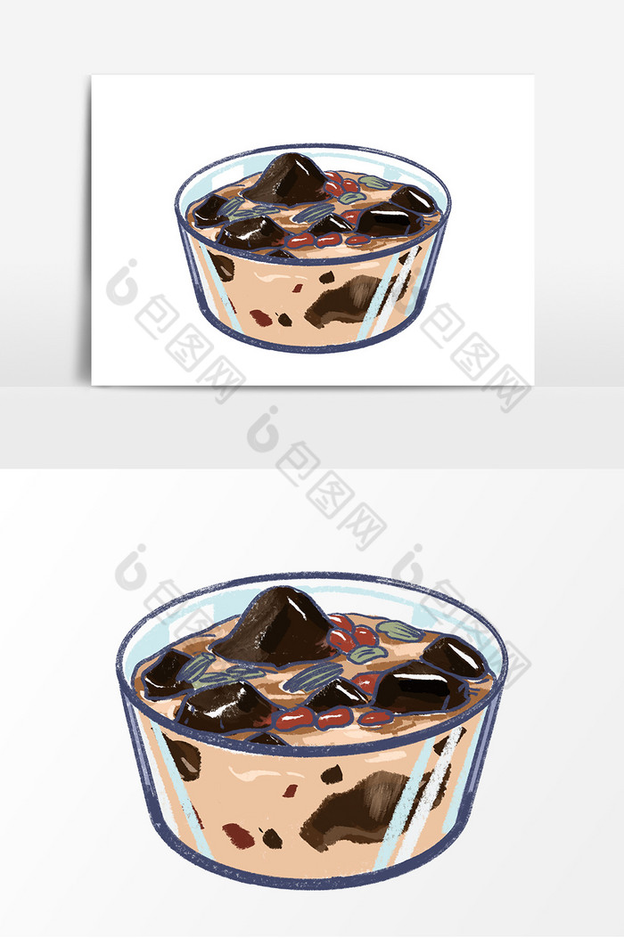 手绘大暑烧仙草零食元素图片模板-包图网