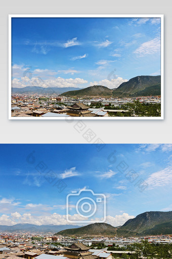 香格里拉哈巴雪山俯瞰全景摄影图片