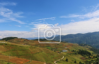 香格里拉哈巴雪山观景台俯瞰全景摄影图片