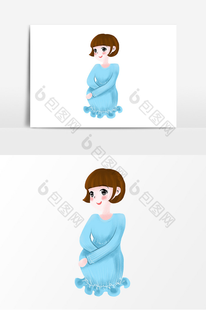 世界人口日蓝衣孕妇图片图片