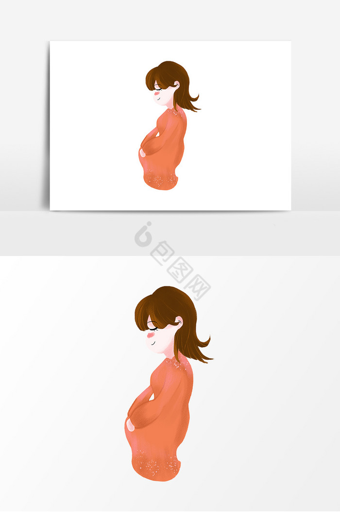世界人口日孕妇侧面图片