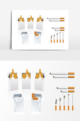 白色香烟样机设计素材