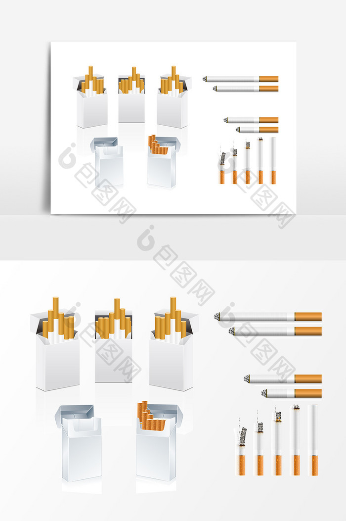 白色香烟样机设计素材