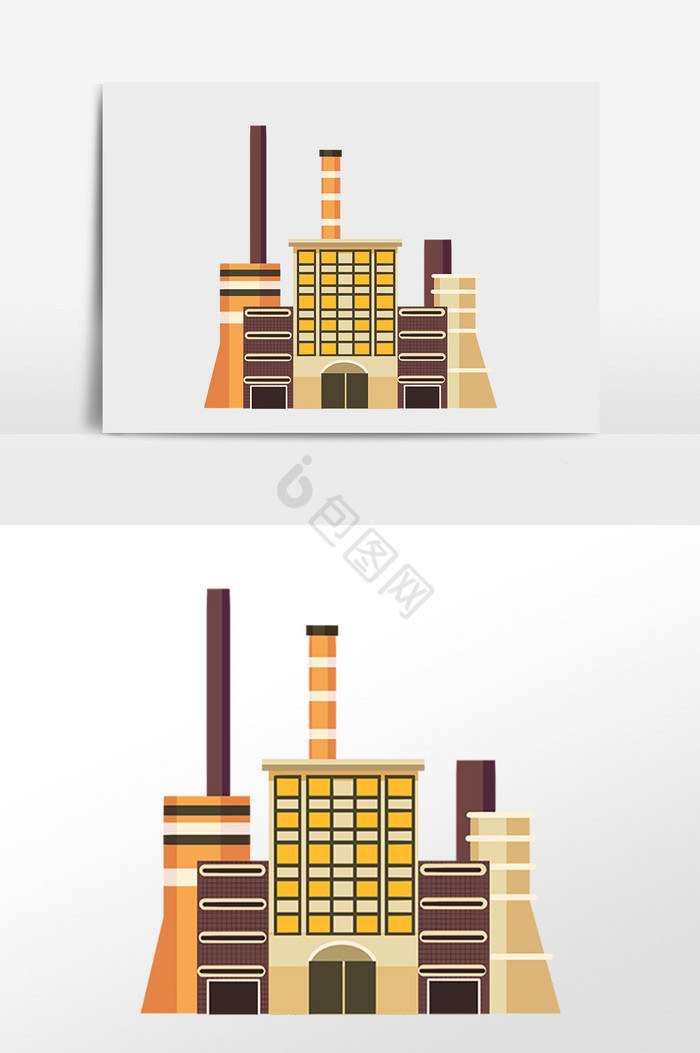 工厂现代建筑机械厂房插画图片
