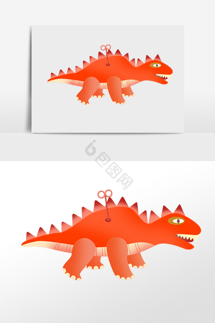 儿童节快乐玩具机械恐龙插画图片