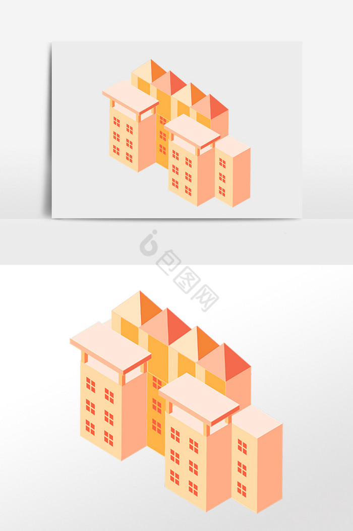 25D建筑建筑插画图片