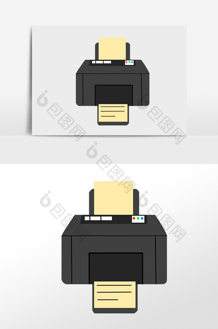 手绘商务办公用品电子打印机插画