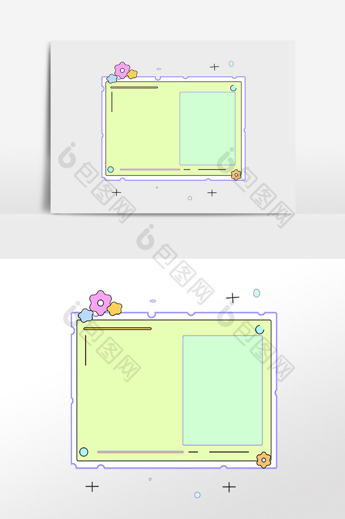 商务办公用品展示板插画