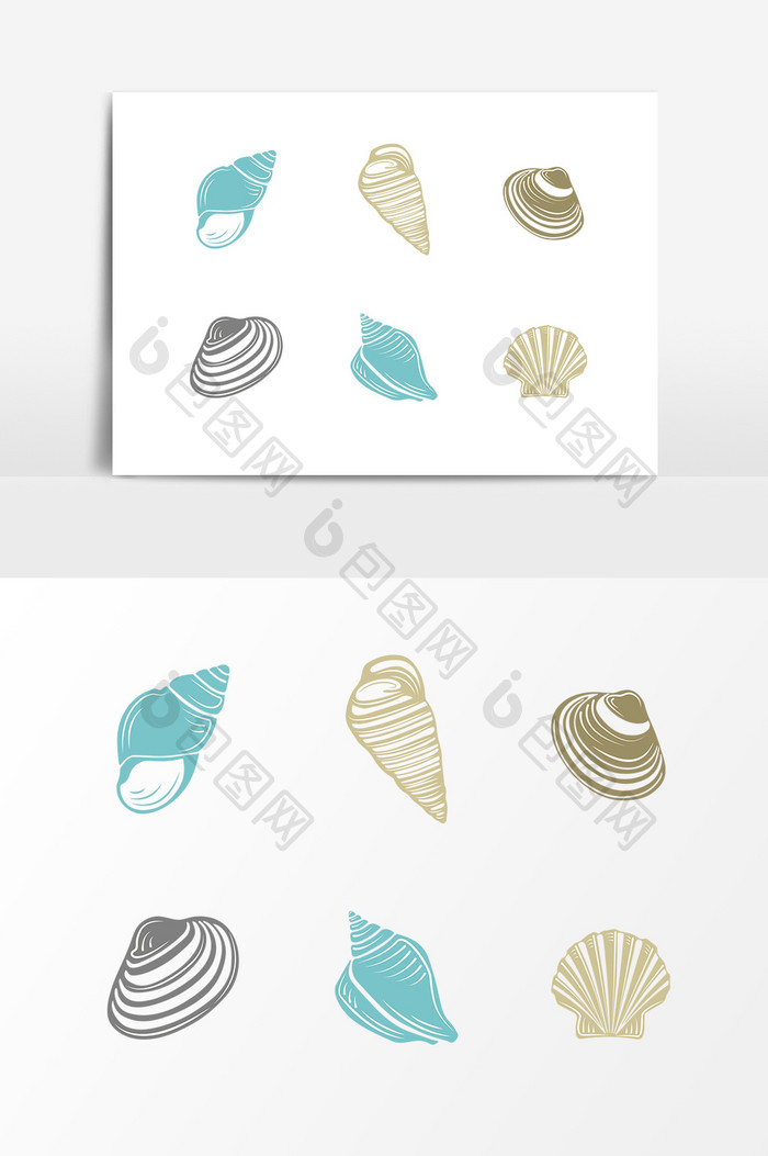 贝壳类海鲜图标设计素材