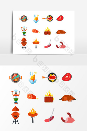 烹饪烧烤野餐食物设计素材图片