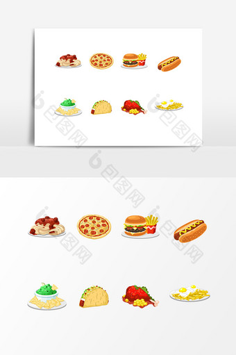 早餐食物美食热狗面包设计素材图片