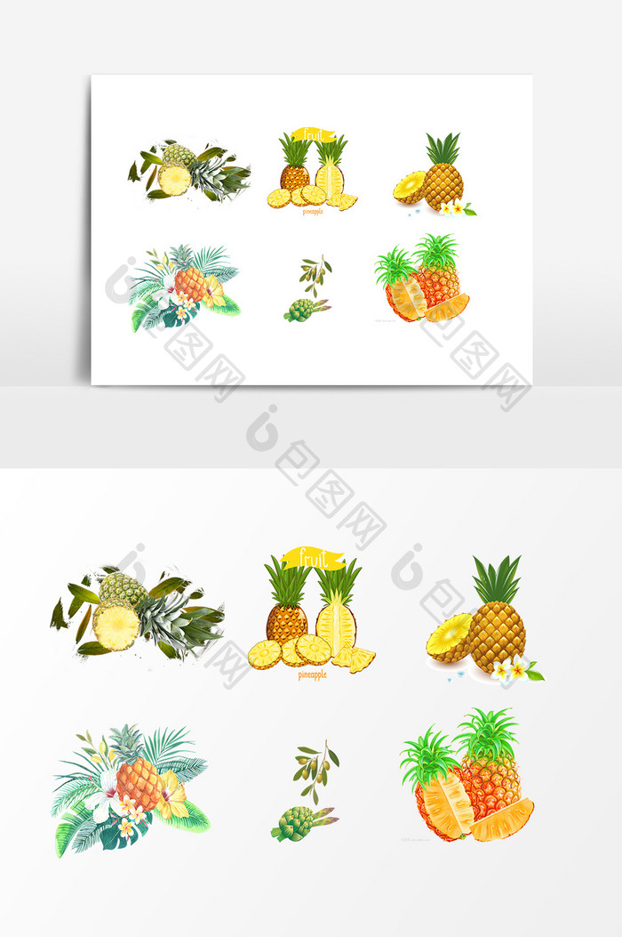 新鲜水果菠萝设计素材