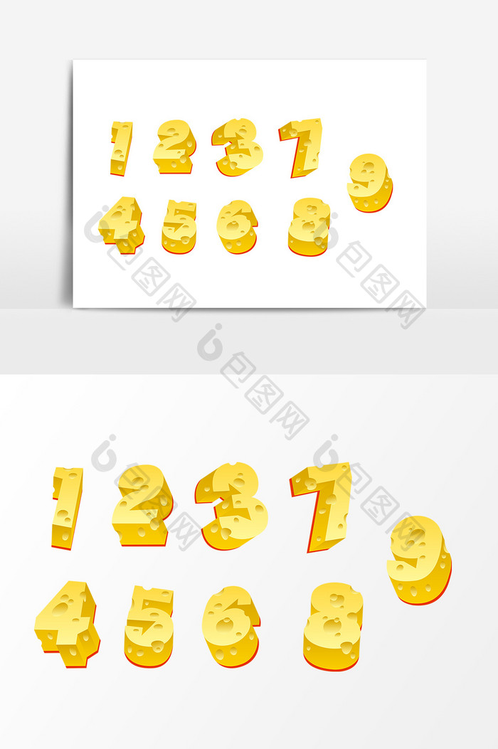 黄色立体奶酪字体设计素材