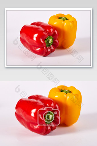 彩椒辣椒红色蔬菜新鲜白底图美食摄影图片
