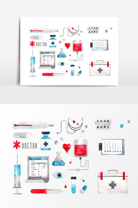 手绘医疗器具设计素材