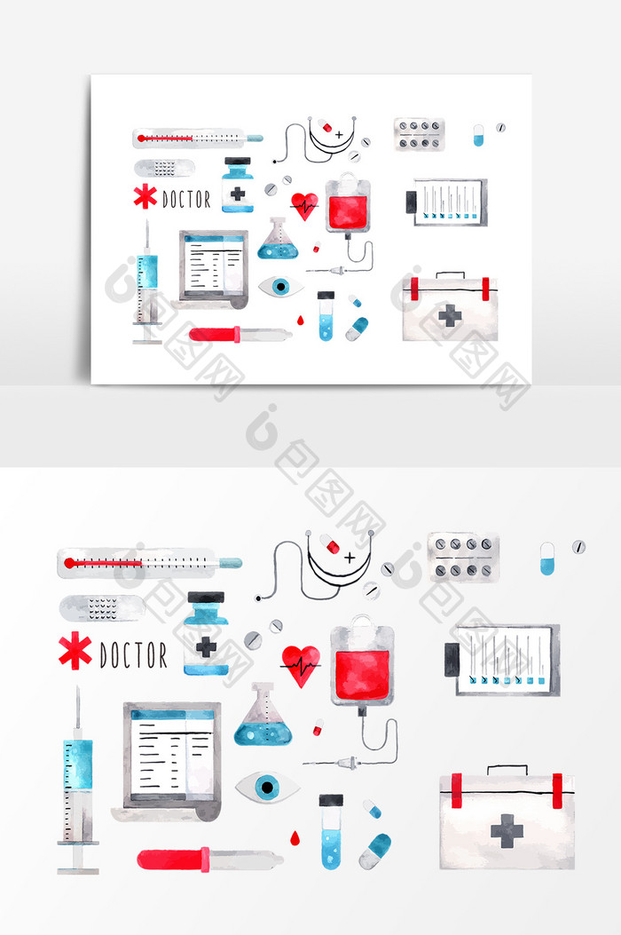 手绘医疗器具设计素材