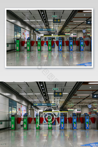 地铁站闸机口刷码口摄影图片
